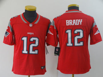 Tom Brady New England Patriots red Inverted Legend jersey