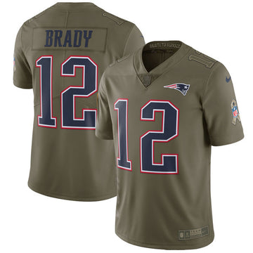 Tom Brady New England Patriots olive Salute To Service jersey