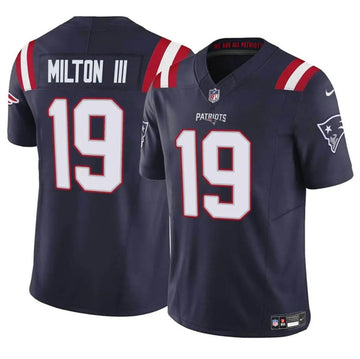 Joe Milton III New England Patriots navy FUSE jersey