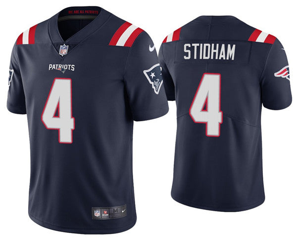 Jarrett Stidham New England Patriots navy jersey