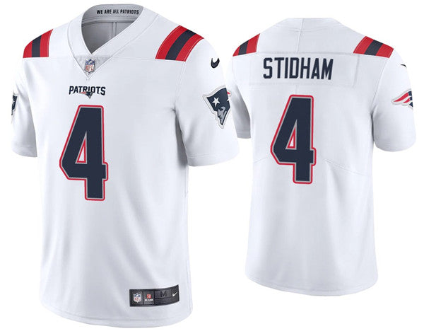 Jarrett Stidham New England Patriots white jersey