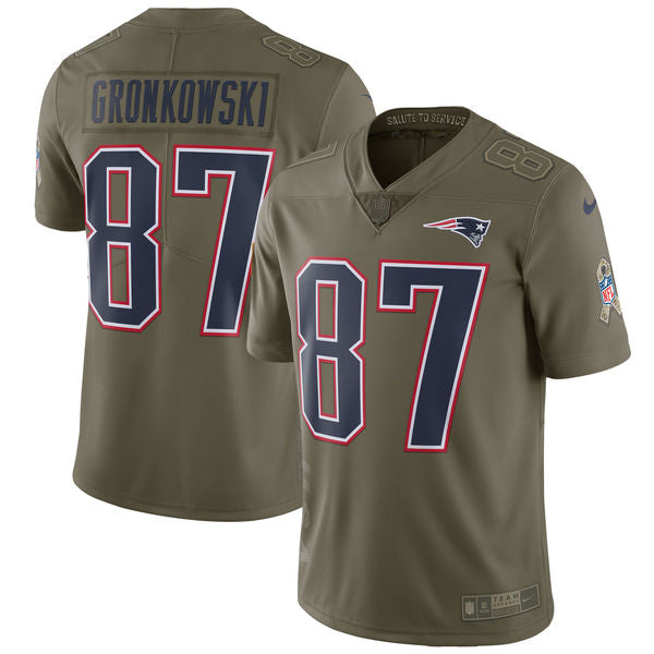 Rob Gronkowski New England Patriots olive Salute To Service jersey