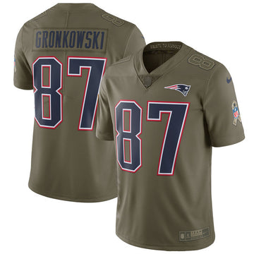 Rob Gronkowski New England Patriots olive Salute To Service jersey