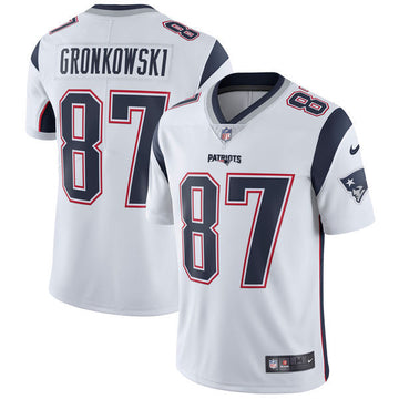Rob Gronkowski New England Patriots white jersey