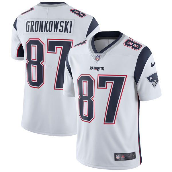 Rob Gronkowski New England Patriots white jersey