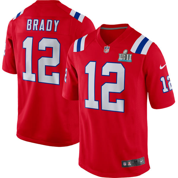 Tom Brady New England Patriots red Game jersey