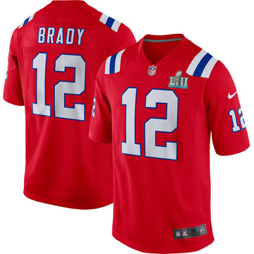 Tom Brady New England Patriots red Game jersey