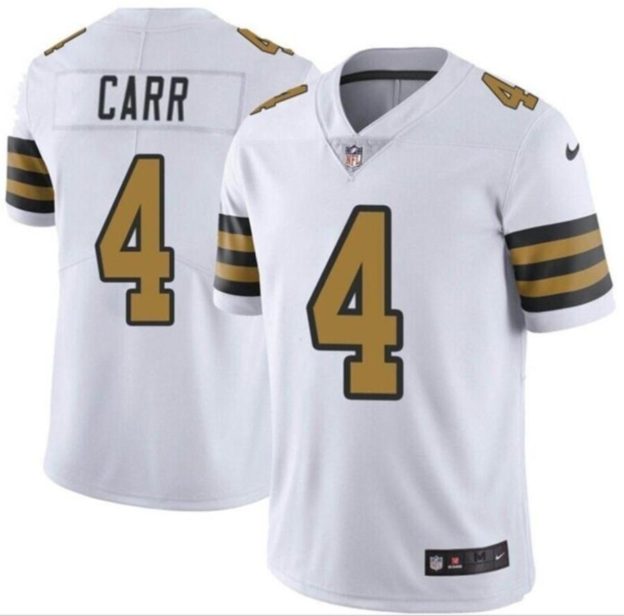 Derek Carr New Orleans Saints white jersey