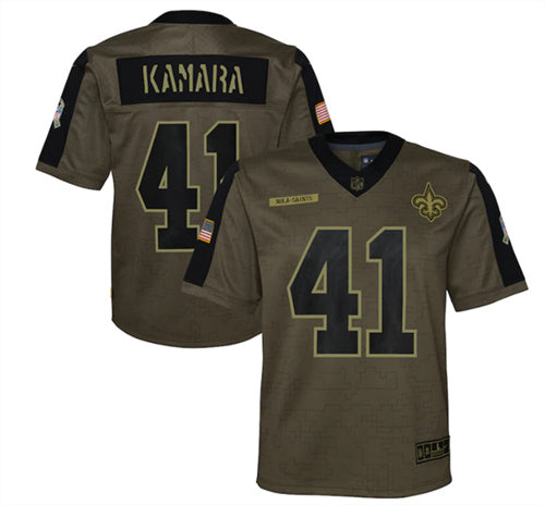 Alvin Kamara New Orleans Saints olive Salute To Service jersey