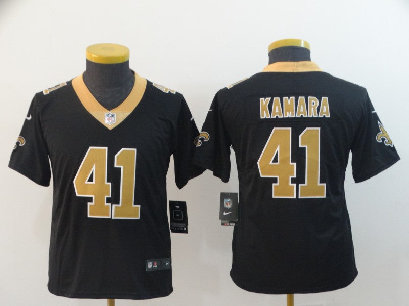 Alvin Kamara New Orleans Saints black jersey
