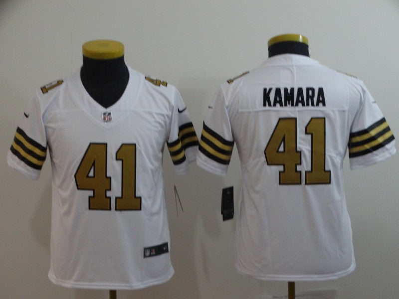 Alvin Kamara New Orleans Saints white jersey