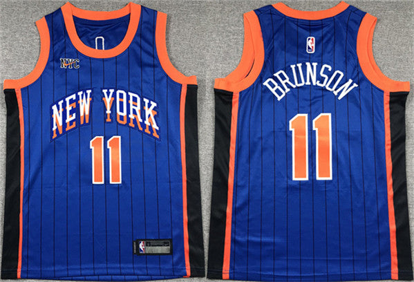 Jalen Brunson New York Knicks blue City Edition jersey