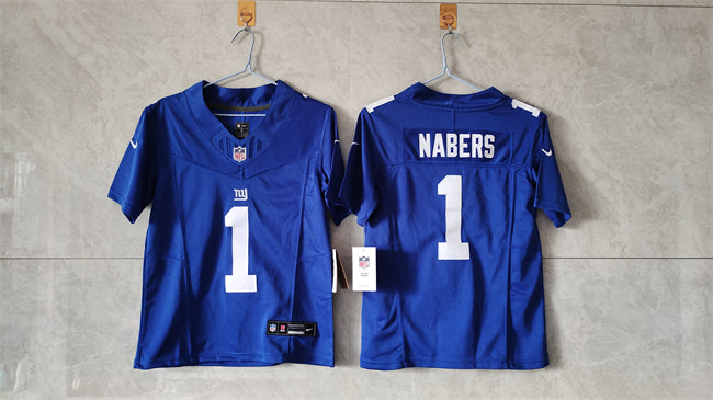 Malik Nabers New York Giants blue FUSE jersey