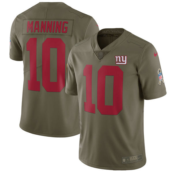 Eli Manning New York Giants olive Salute To Service jersey