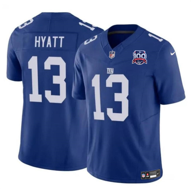 Jalin Hyatt New York Giants blue FUSE jersey