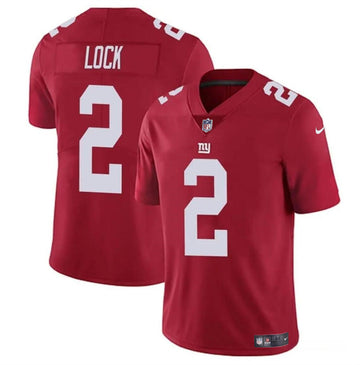 Drew Lock New York Giants red jersey