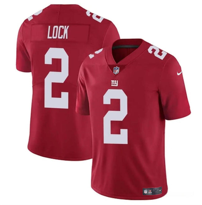 Drew Lock New York Giants red jersey