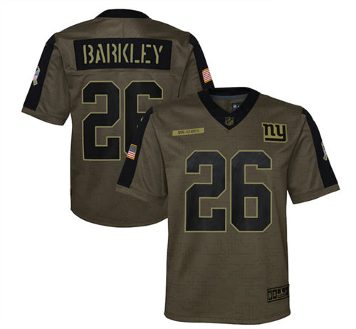 Saquon Barkley New York Giants olive Salute To Service jersey