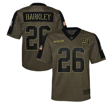 Saquon Barkley New York Giants olive Salute To Service jersey