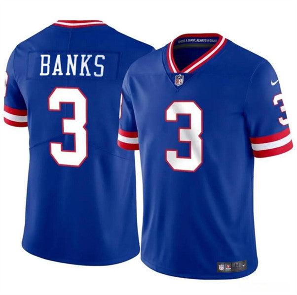 Deonte Banks New York Giants royal Throwback jersey