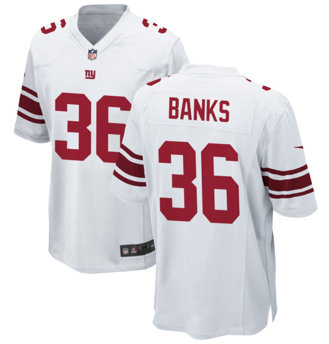 Deonte Banks New York Giants white Game jersey