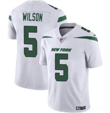 Garrett Wilson New York Jets white jersey
