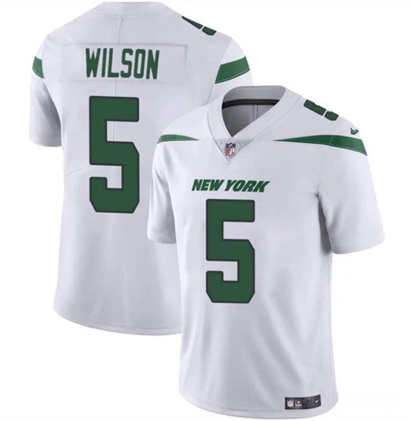 Garrett Wilson New York Jets white jersey