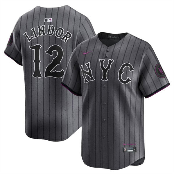 Francisco Lindor New York Mets graphite City Connect jersey
