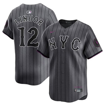 Francisco Lindor New York Mets graphite City Connect jersey