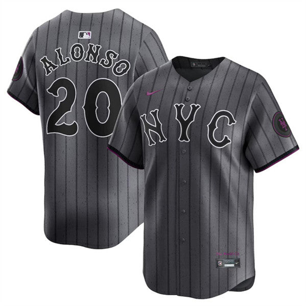 Pete Alonso New York Mets graphite City Connect jersey