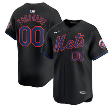 Custom New York Mets black Alternate jersey