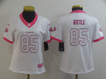 George Kittle San Francisco 49ers white-pink jersey
