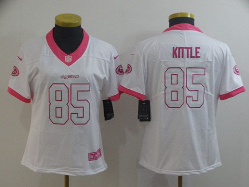 George Kittle San Francisco 49ers white-pink jersey