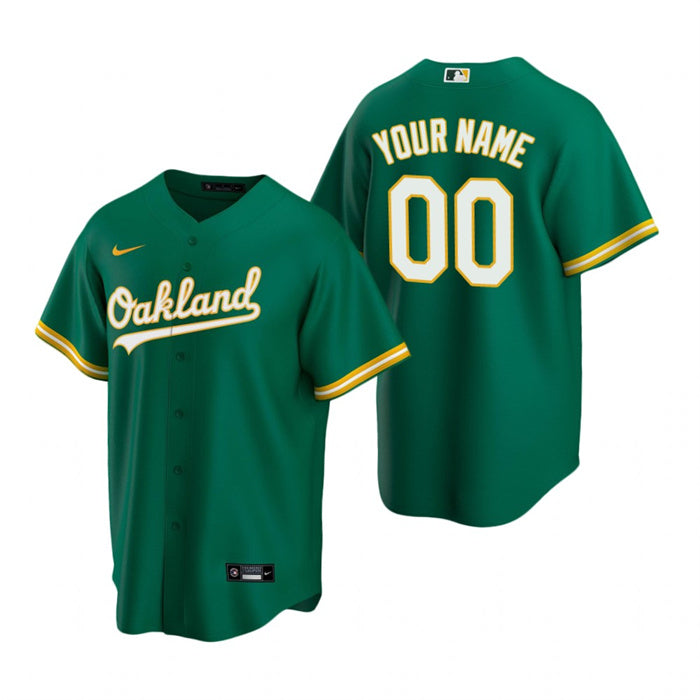 Custom Oakland Athletics green jersey
