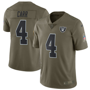 Derek Carr Las Vegas Raiders olive Salute To Service jersey