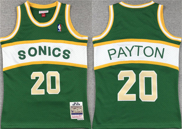 Gary Payton Oklahoma City Thunder green-white jersey