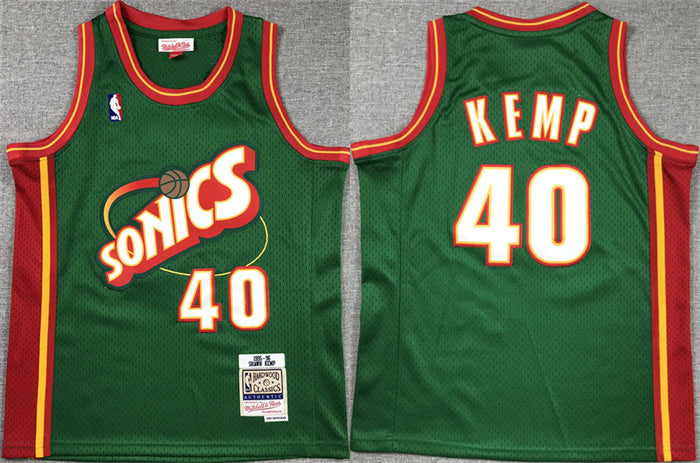 Shawn Kemp Oklahoma City Thunder green jersey