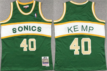 Shawn Kemp Oklahoma City Thunder green-white jersey