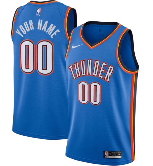 Custom Oklahoma City Thunder blue jersey