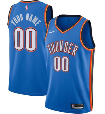 Custom Oklahoma City Thunder blue jersey