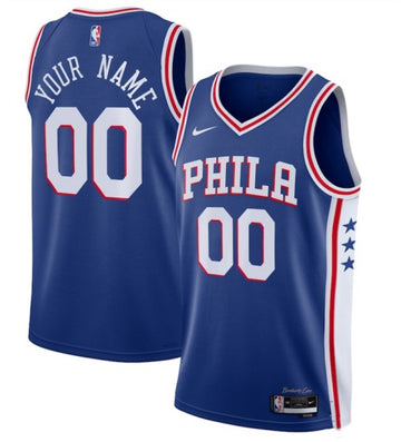 Custom Philadelphia 76ers blue jersey