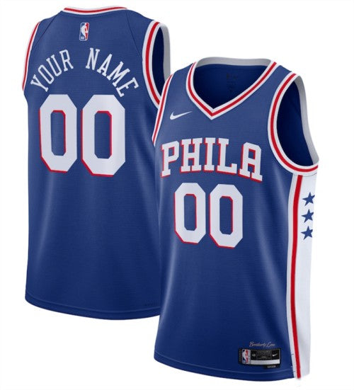 Custom Philadelphia 76ers blue jersey