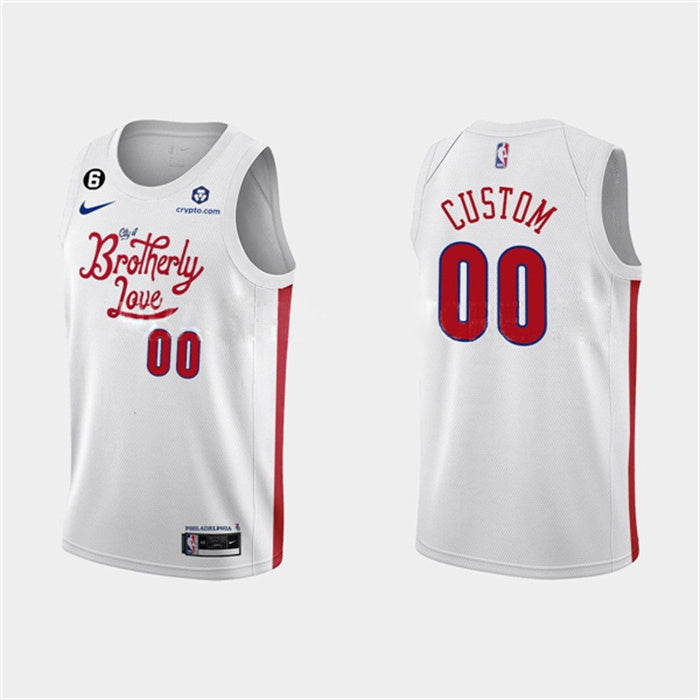 Custom Philadelphia 76ers white City Edition jersey