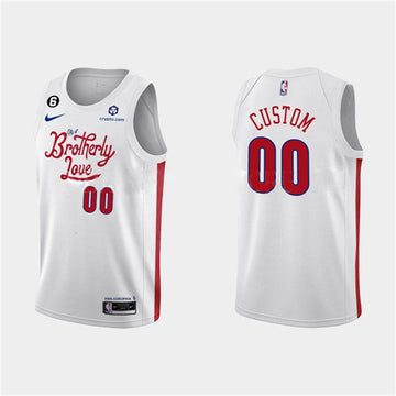 Custom Philadelphia 76ers white City Edition jersey