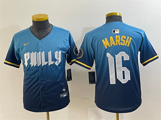 Brandon Marsh Philadelphia Phillies blue City Connect jersey