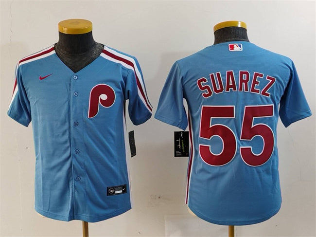 Ranger Suarez Philadelphia Phillies blue jersey
