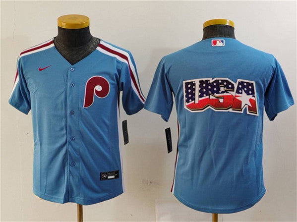 Team Big Logo Philadelphia Phillies blue jersey