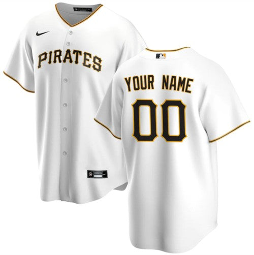 Custom Pittsburgh Pirates white jersey