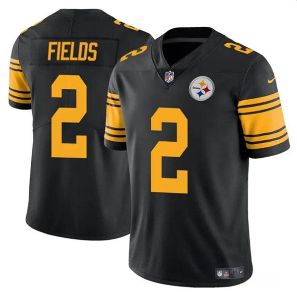 Justin Fields Pittsburgh Steelers black Color Rush jersey