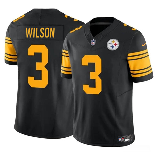 Russell Wilson Pittsburgh Steelers black Color Rush jersey